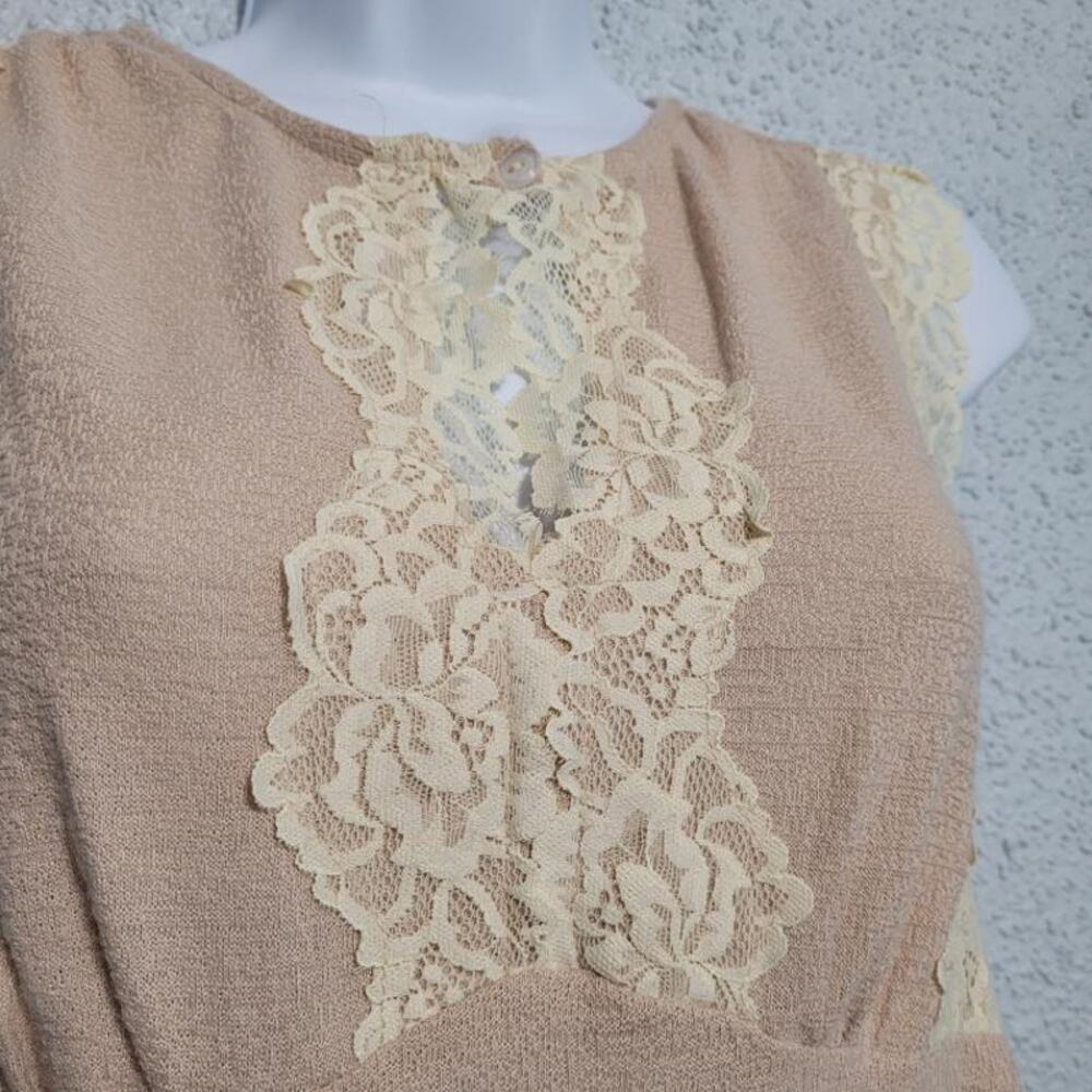 Gimmicks Womens Sleeveless Lace Trim Pink Babydoll Top Size S Coquette Feminine - Picture 3 of 7